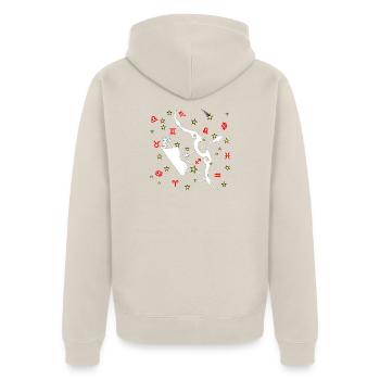 Couleur du Sagittaire - Veste à capuche bio Premium Unisexe - beige - Dos - Thijin (182cm)