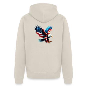Eagle Flag USA USA Américain - Veste à capuche bio Premium Unisexe - beige - Dos - Thijin (182cm)