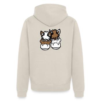 2 Pferde Mann Frau Liebespaar Freunde Liebe Team - Unisex Premium Bio Zip Hoodie - Beige - Hinten - Thijin (182cm)