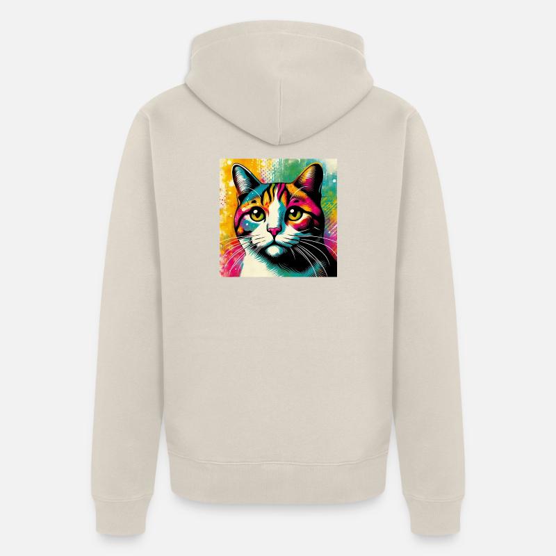 chat - Veste à capuche bio Premium Unisexe - beige
