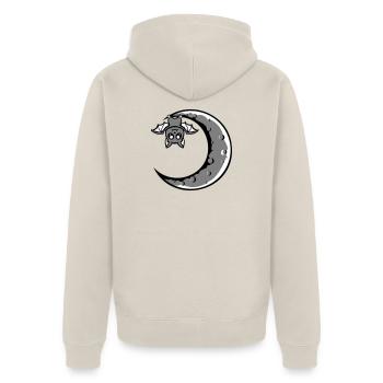 Süße Fledermaus Sichelmond hängt Halloween Nacht - Unisex Premium Bio Zip Hoodie - Beige - Hinten - Thijin (182cm)