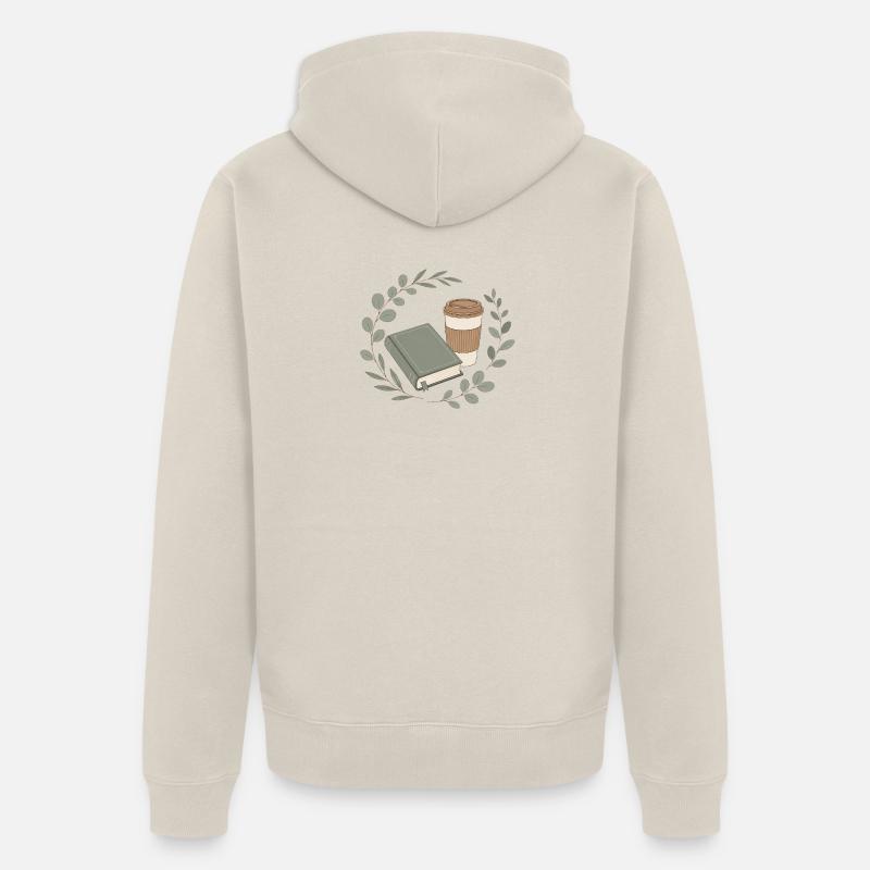 Chapitre de l’ami du livre et café - Veste à capuche bio Premium Unisexe - beige