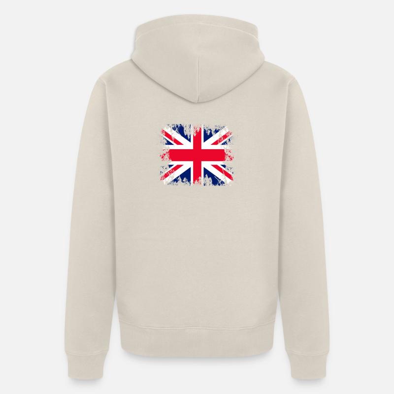 Angleterre Angleterre - Veste à capuche bio Premium Unisexe - beige