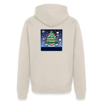 WEIHNACHTEN KLEMPNER SANITÄRANLAGEN PÖMPEL - Unisex Premium Bio Zip Hoodie - Beige - Hinten - Thijin (182cm)