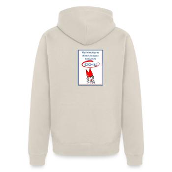 Mathématiques démocratiques françaises - Veste à capuche bio Premium Unisexe - beige - Dos - Thijin (182cm)