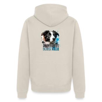 Border Collie chiot le plus intelligent chien cadeau - Veste à capuche bio Premium Unisexe - beige - Dos - Thijin (182cm)
