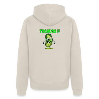 TSCHÜSS GURKEN - JOBWECHSEL KOLLEGEN - Unisex Premium Bio Zip Hoodie - Beige - Hinten - Thijin (182cm)