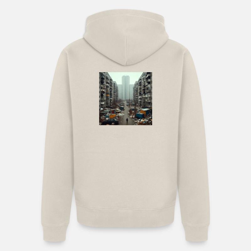 Décadence urbaine - Veste à capuche bio Premium Unisexe - beige