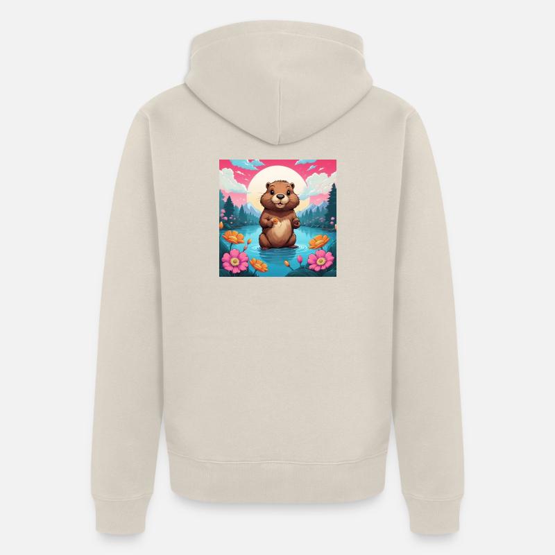 Bieber am See - Veste à capuche bio Premium Unisexe - beige