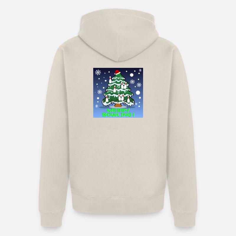 BOWLING DE L’ARBRE DE NOËL - Veste à capuche bio Premium Unisexe - beige