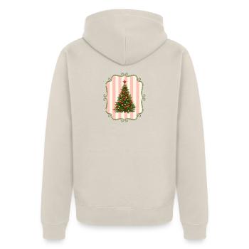 Arbre de Noël Vintage Design Rétro - Veste à capuche bio Premium Unisexe - beige - Dos - Thijin (182cm)