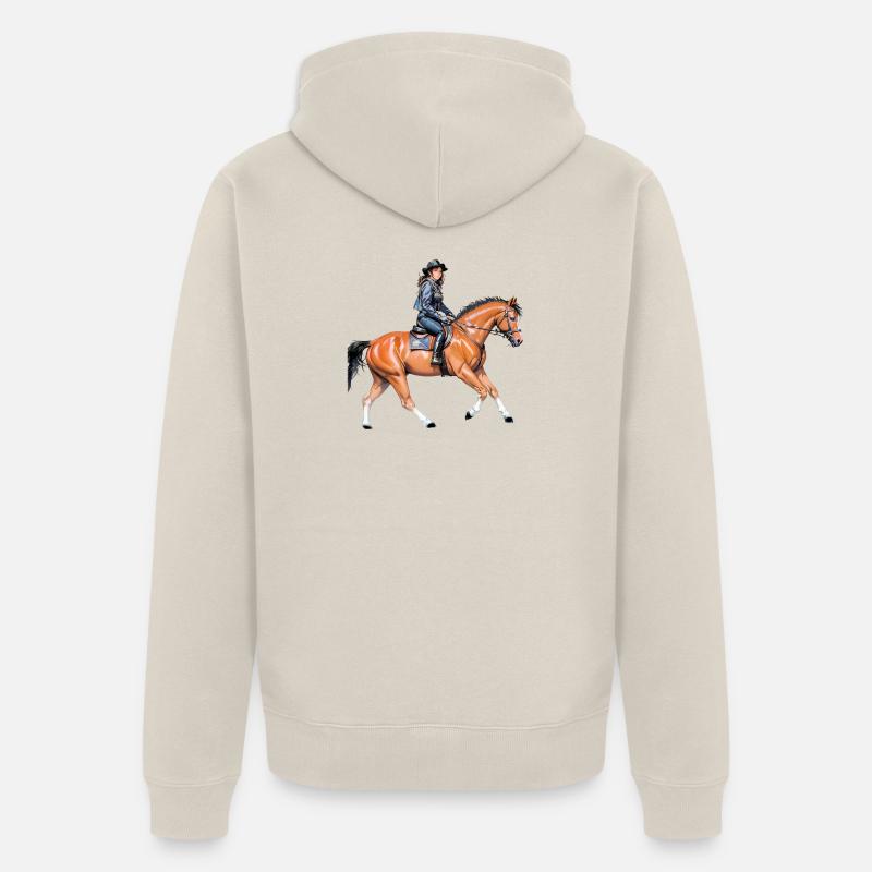 Chevaux - Veste à capuche bio Premium Unisexe - beige