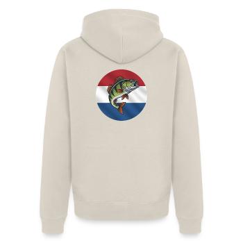 Pêche à la perche aux Pays-Bas - Veste à capuche bio Premium Unisexe - beige - Dos - Thijin (182cm)
