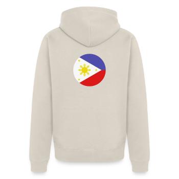 Drapeau rond philippin - Veste à capuche bio Premium Unisexe - beige - Dos - Thijin (182cm)