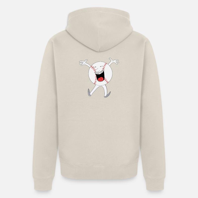 Mascotte de baseball rieur - Veste à capuche bio Premium Unisexe - beige