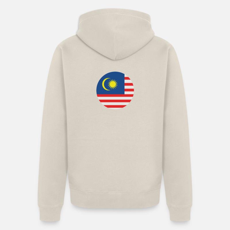Drapeau rond de Malaisie - Veste à capuche bio Premium Unisexe - beige