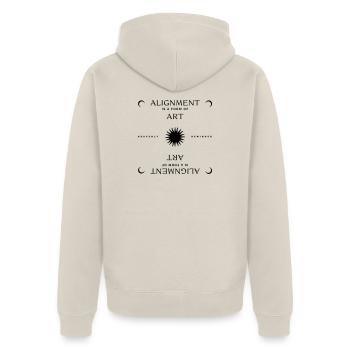 Alignment is a Form of Art - Unisex Premium Bio Zip Hoodie - Beige - Hinten - Thijin (182cm)