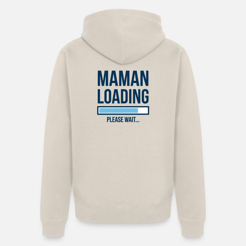 Maman Loading Chargement Bébé Design - Veste à capuche bio Premium Unisexe - beige
