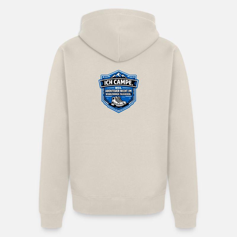 Je pars camper - Veste à capuche bio Premium Unisexe - beige