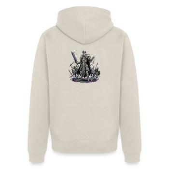 Puissant Chevalier de la Mort - Veste à capuche bio Premium Unisexe - beige - Dos - Thijin (182cm)