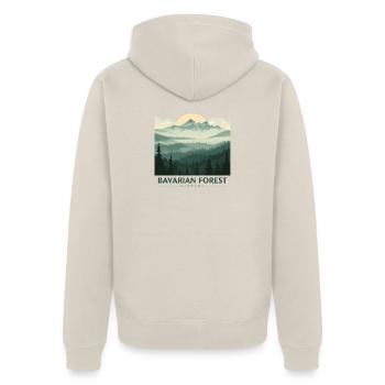 Bavarian Forest | Vintage National Park - Unisex Premium Bio Zip Hoodie - Beige - Hinten - Thijin (182cm)