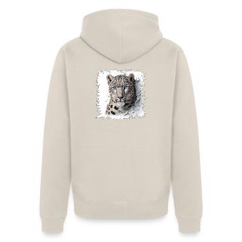Conception révolutionnaire du léopard des neiges - Veste à capuche bio Premium Unisexe - beige - Dos - Thijin (182cm)