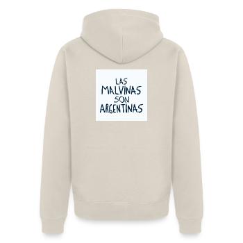 Las Malvinas son Argentinas - Unisex Premium Bio Zip Hoodie - Beige - Hinten - Thijin (182cm)