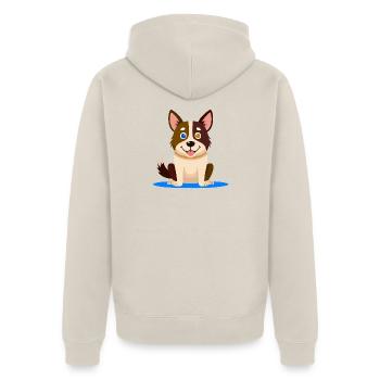 Kleiner bunter Hund (Comic) - Unisex Premium Bio Zip Hoodie - Beige - Hinten - Thijin (182cm)