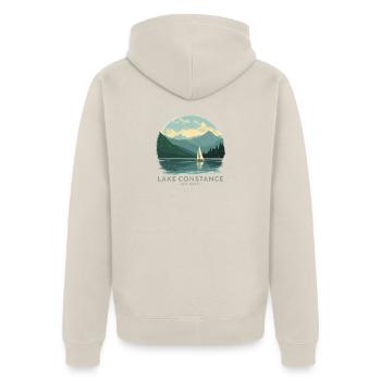 Lake Constance Sailing | Vintage Travel Poster - Unisex Premium Bio Zip Hoodie - Beige - Hinten - Thijin (182cm)
