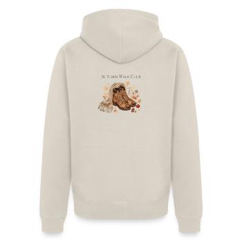 Autumn Walk Club Autumn Hiking - Unisex Premium Organic Zip Hoodie - beige - Back - Thijin (182cm)