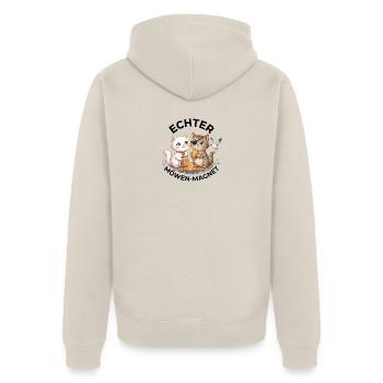 Katzen Echter Möwenmagnet - Unisex Premium Bio Zip Hoodie - Beige - Hinten - Thijin (182cm)
