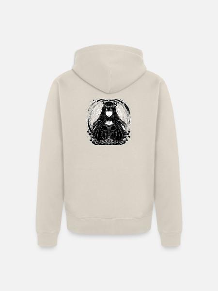 Gothic Mandala: Mädchen im Korsett - Unisex Premium Bio Zip Hoodie - Beige