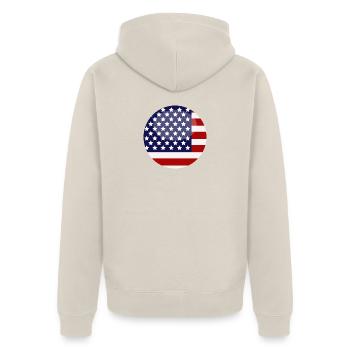 Flagge der Vereinigten Staaten - Unisex Premium Bio Zip Hoodie - Beige - Hinten - Thijin (182cm)