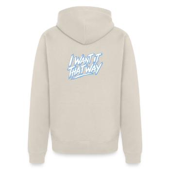 I Want It That Way - Backstreet 2026 - Unisex Premium Bio Zip Hoodie - Beige - Hinten - Thijin (182cm)