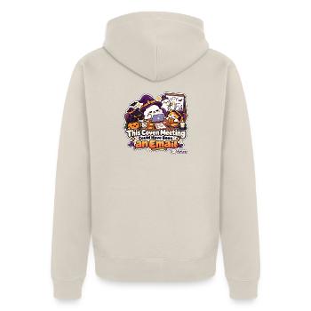 Halloween – Dieses Treffen hätte eine E-Mail sein können - Unisex Premium Bio Zip Hoodie - Beige - Hinten - Thijin (182cm)