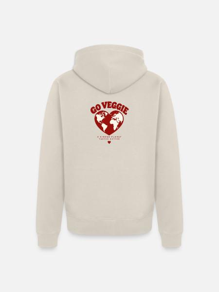 Go Veggie A Kinder Planet - Unisex Premium Bio Zip Hoodie - Beige