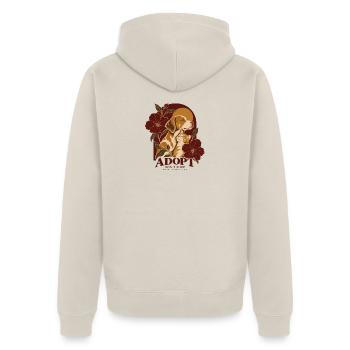 Adopt Don’t Shop Dog & Cat - Unisex Premium Bio Zip Hoodie - Beige - Hinten - Thijin (182cm)