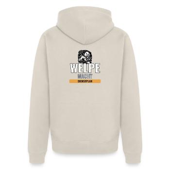 Ersthund Geschenk für neue Welpenbesitzer - Unisex Premium Bio Zip Hoodie - Beige - Hinten - Thijin (182cm)