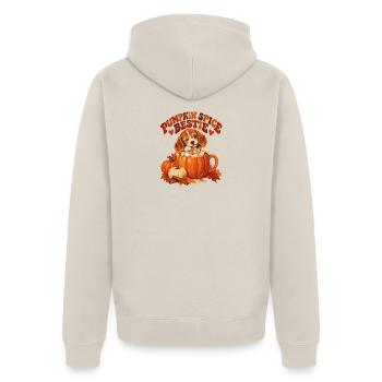 Pumpkin Spice Bestie - Unisex Premium Bio Zip Hoodie - Beige - Hinten - Thijin (182cm)