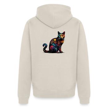 Chat - Veste à capuche bio Premium Unisexe - beige - Dos - Thijin (182cm)