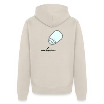 kleiner Vorgeschmack - Unisex Premium Bio Zip Hoodie - Beige - Hinten - Thijin (182cm)