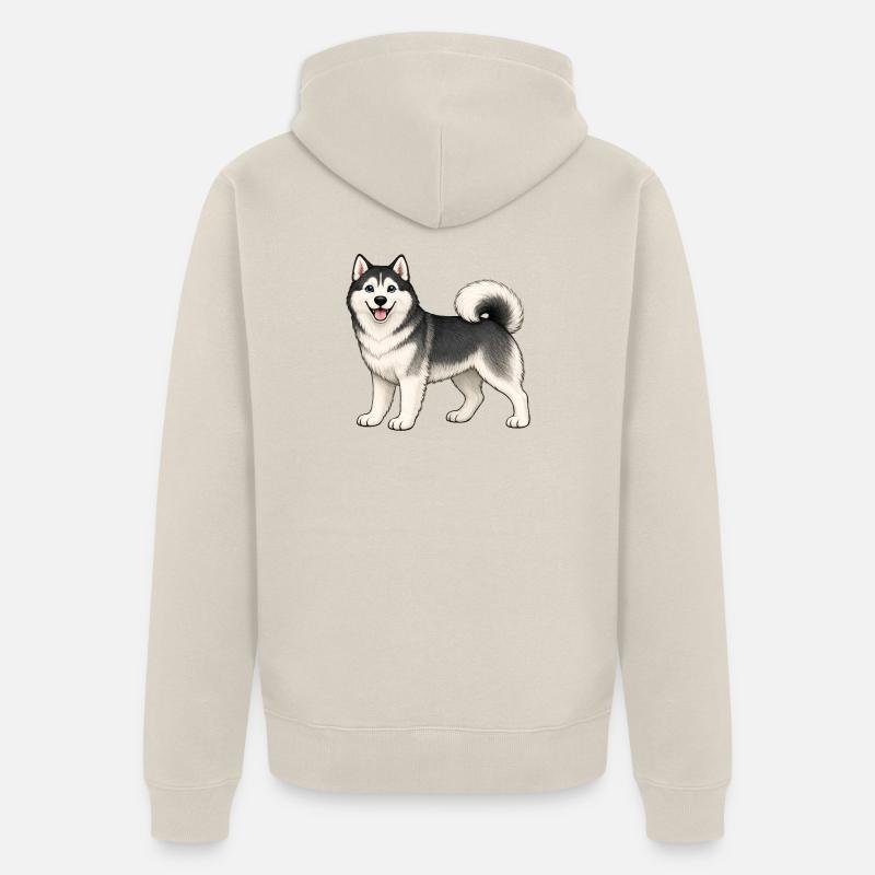Husky joyeux - Veste à capuche bio Premium Unisexe - beige