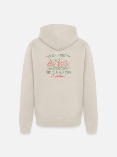 Pensionärin Wildblumen Abschied Kollegin Pension - Unisex Premium Bio Zip Hoodie - Beige