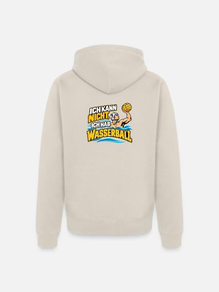 Wasserball Spruch Ich Kann Nicht - Unisex Premium Bio Zip Hoodie - Beige