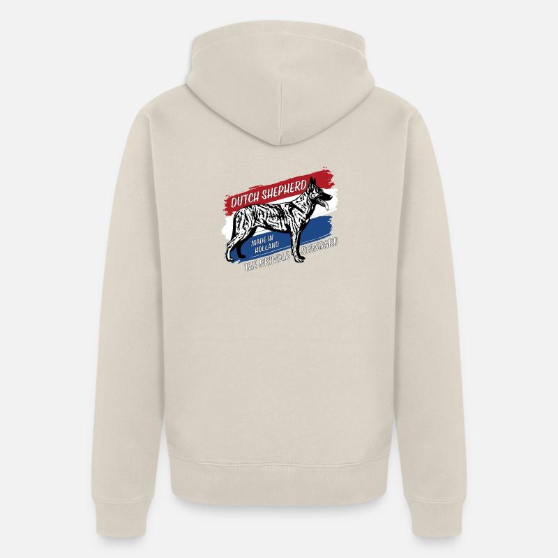 Dutch Shepherd – Dutchie - Unisex Premium Bio Zip Hoodie - Beige