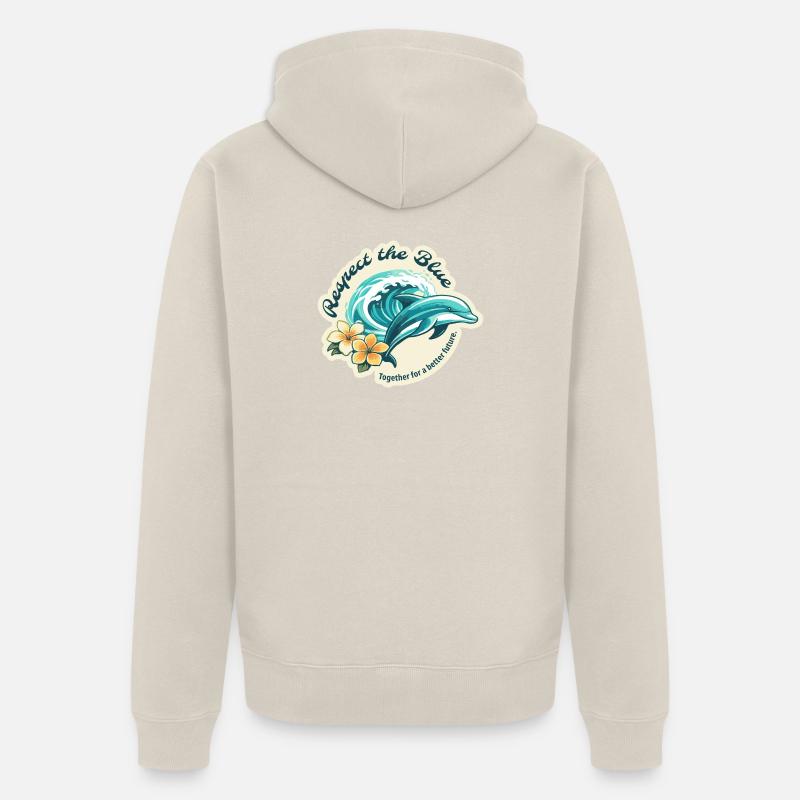Protéger le Bleu - Dolphin - Veste à capuche bio Premium Unisexe - beige