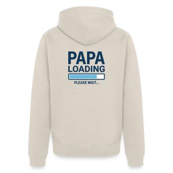 Papa loading please wait - Bientôt papa ? - Veste à capuche bio Premium Unisexe - beige - Dos - Thijin (182cm)