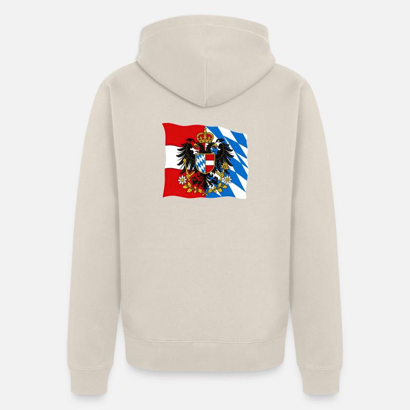 Drapeau d’amitié Bavière Autriche - Veste à capuche bio Premium Unisexe - beige