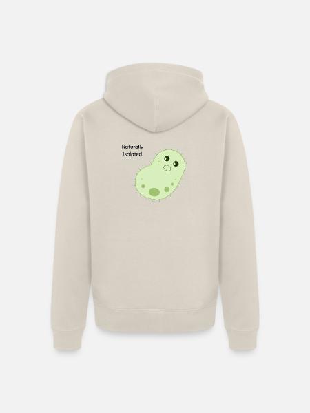Natürlich isolierte niedliche Bakterien - Unisex Premium Bio Zip Hoodie - Beige