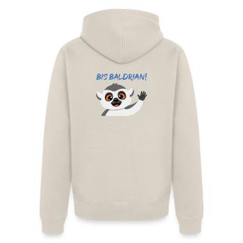 Panda Gruß Mascot Bis Baldrian! - Unisex Premium Bio Zip Hoodie - Beige - Hinten - Thijin (182cm)